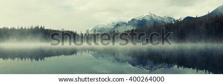 Similar – Image, Stock Photo Lake and mountains. Panorama of Bavarian village Walchensee with Alp Lake Walchensee in Bavarian Prealps in Germany, Europe. View from Herzogstand