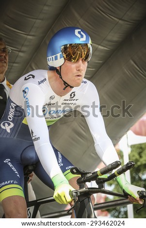 Utrecht, The Netherlands. 4th of July, 2015. Tour de France Time Trial Stage, PIETER WEENING, Team Orica Green EDGE