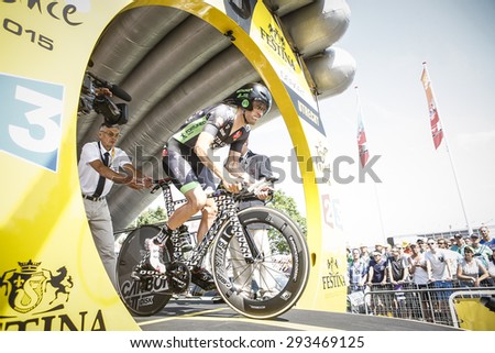 Utrecht, The Netherlands. 4th of July, 2015. Tour de France Time Trial Stage, ARNAUD GERARD, Team Bretagne Seche