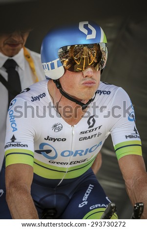 Utrecht, The Netherlands. 4th of July, 2015. Tour de France Time Trial Stage, SIMON GERRANS, Team Orica Green EDGE