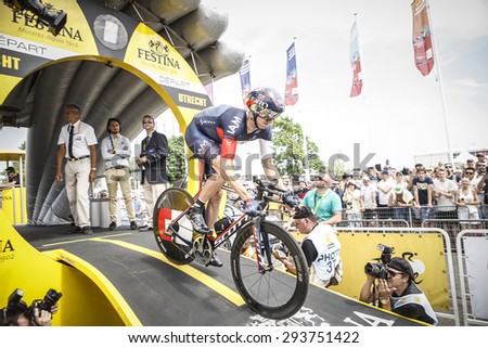 Utrecht, The Netherlands. 4th of July, 2015. Tour de France Time Trial Stage, STEF CLEMENT, Team IAM Cycling