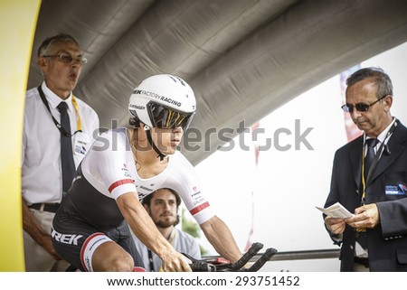 Utrecht, The Netherlands. 4th of July, 2015. Tour de France Time Trial Stage, JULIAN ARREDONDO, Team TREK Factory Racing