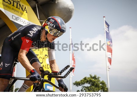 Utrecht, The Netherlands. 4th of July, 2015. Tour de France Time Trial Stage, MATHIAS FRANK, Team IAM Cycling