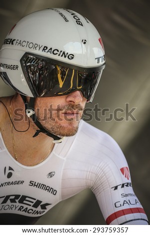 Utrecht, The Netherlands. 4th of July, 2015. Tour de France Time Trial Stage, GREGORY RAST, Team TREK Factory Racing