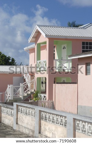 Traditional Caribbean architectural style used in a modern tropical home.