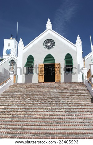 St. Peter\'s Anglican Church in the community of St. George\'s on the island of Bermuda.  St Peter?s Church is believed to be the oldest continually used Anglican church in the Western hemisphere.