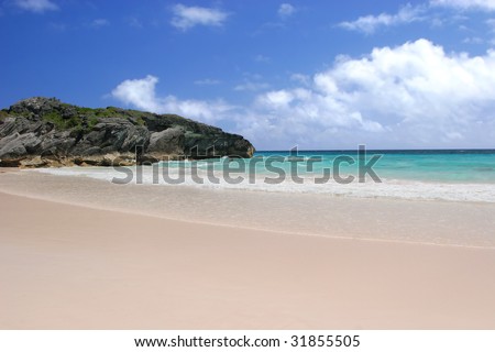 The lovely pink sands of Horseshoe Bay Beach, Bermuda.
