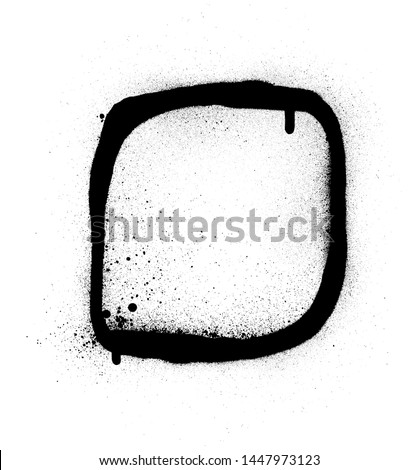graffiti square frame design element in black over white