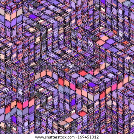 abstract striped cube purple pink gray backdrop