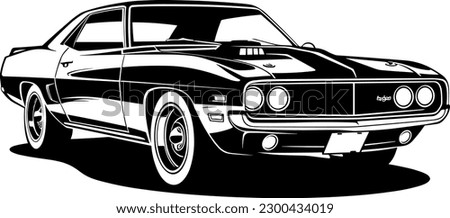 muscle-car logo in black over white