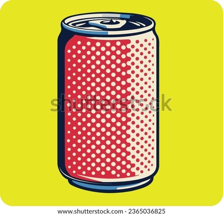 a soda-can in pop-art style over yellow