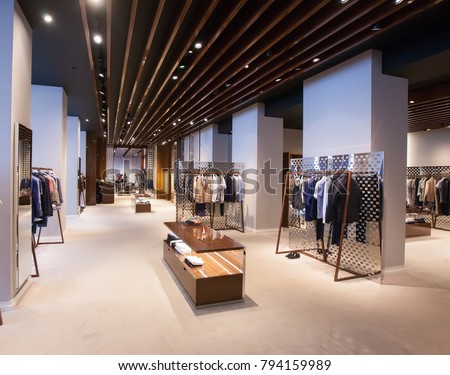 man men clothing and accessories luxury store  interior 商業照片 © 