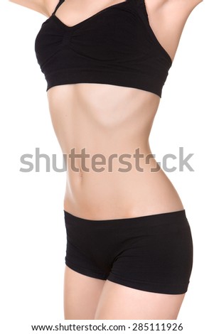 Cellulite treatment program for women, weight loss. Figure of a young girl