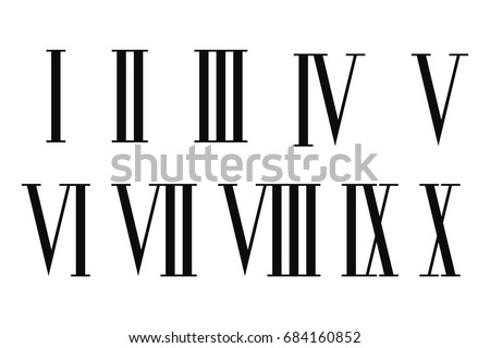 Roman numerals set isolated on white background. Сток-фото © 