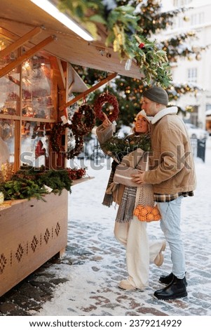 Similar – Foto Bild Frau auf Weihnachtsmarkt