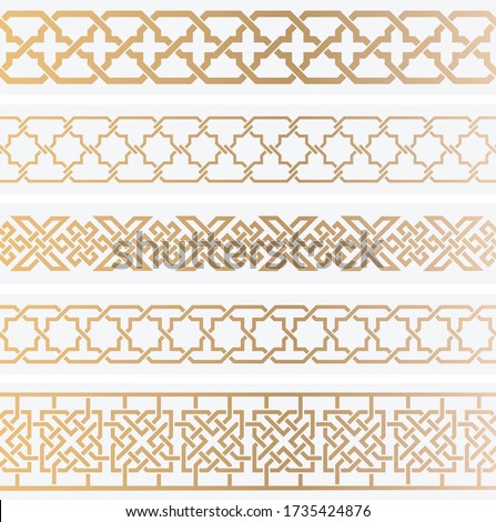 Chain links in islamic pattern. Vector oriental traditional ornament