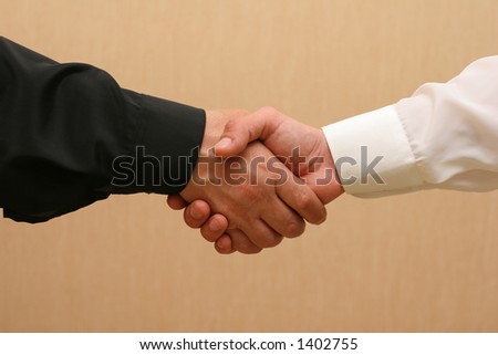 A handshake. black & white