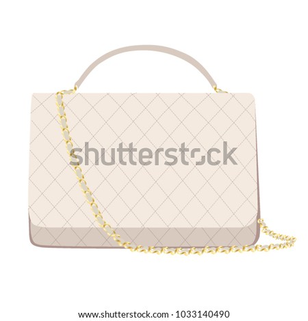 White Chanel handbag brand Editorial isolated on white background