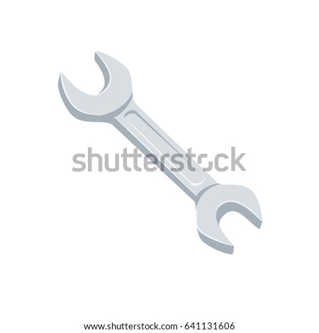 Wrench. Spanner repair tool. Mechanic or engineer instruments. Support service vector illustration isolated on white.