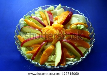 Fresh fruits and vegetable salad Photo of fresh fruits and vegetable salad