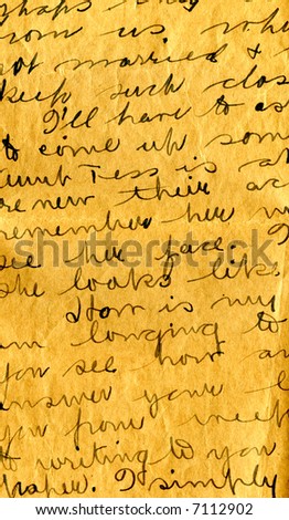 Old letter handwriting detail