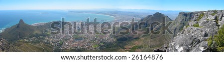 Panorama from Table Mountain, Cape Town, South Africa