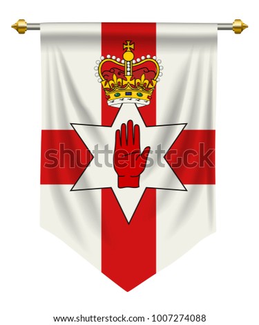 Northern Ireland flag or pennant isolated on white