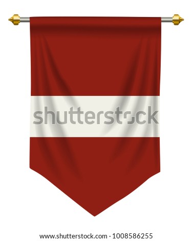 Latvia flag or pennant isolated on white