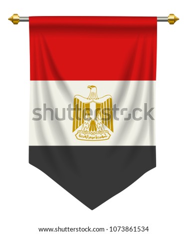 Egypt flag or pennant isolated on white