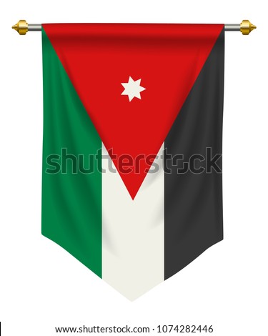 Jordan flag or pennant isolated on white
