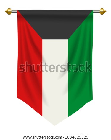 Kuwait flag or pennant isolated on white