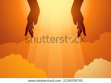 Biblical vector illustration series, The Creation of the World, the first day, light was created