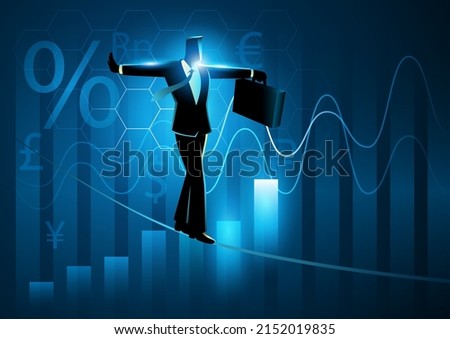 Similar – Image, Stock Photo Walking a tightrope