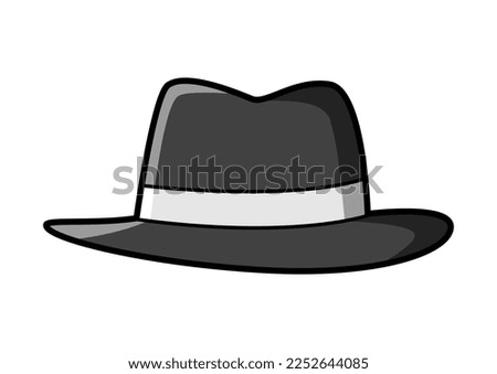 Cartoon vector illustration of fedora hat isolated on white
