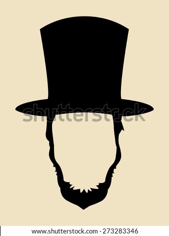 Symbol of a man with beards wearing 19th century hat
