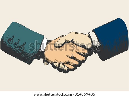 Sketch Illustration Of Shaking Hands - 314859485 : Shutterstock