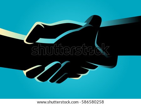 Illustration of two hands holding each other strongly