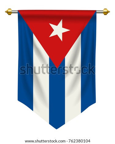 Cuba flag or pennant isolated on white