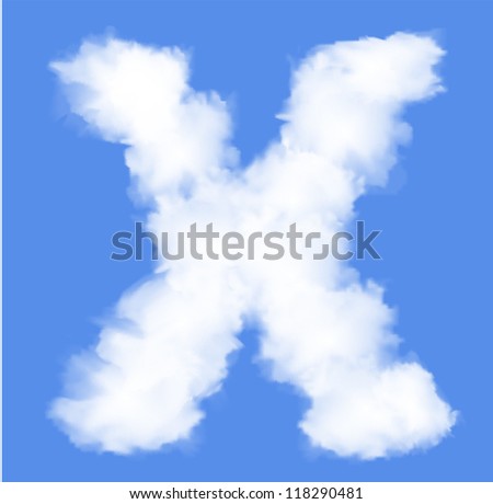 Letter X cloud shape