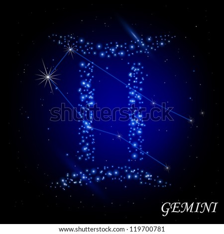 Sign Of The Zodiac - Gemini. Composed Of Stars. Stock Vector ...