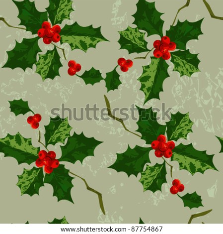 Christmas Holly Pattern Coffee Mugs from Zazzle.com