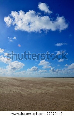beach of St. Peter Ording at the german Atlantic coast