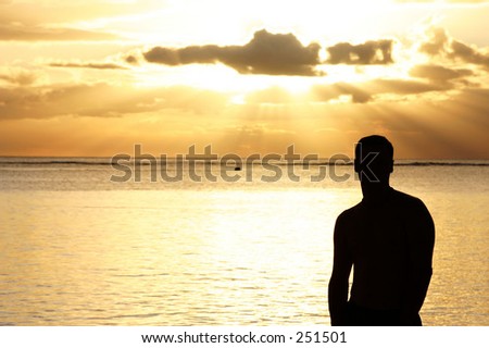 Sunset man silhouette
