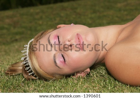 Bride taking a nap after a long day