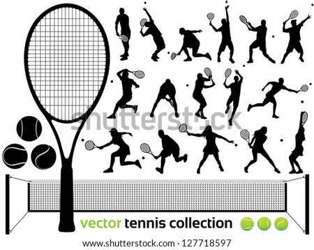 Tennis Players Silhouettes - Vector tennis collection. (High Detail!) Check out my portfolio for other silhouettes. Enjoy