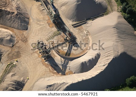 An Aerial photo of a Quarry near the river Trent in Nottinghamshire
