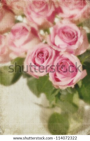 Roses, vintage conceptual image. Space for text.