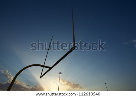 American Football Goal Posts or Uprights at Sunset