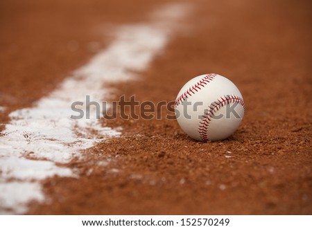 Baseball on the Infield Dirt
