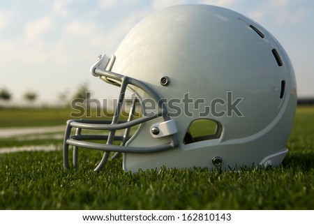 American Football Helmet on the Field